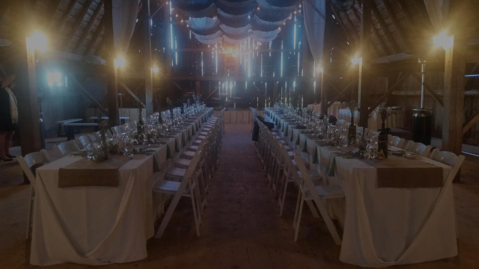 ASK ABOUT OUR TABLE SETUP RENTAL PACKAGES